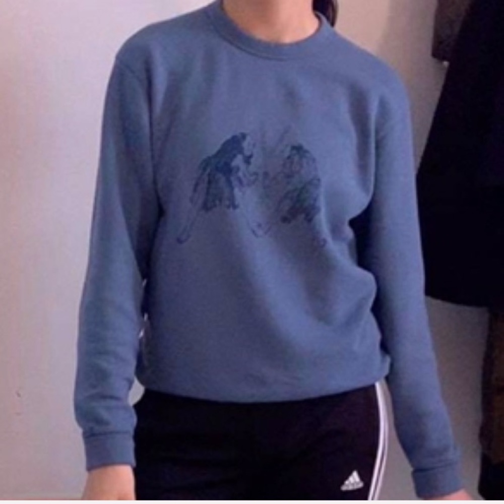 Uniqlo graphic blue crewneck